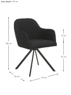 Sedia Con Braccioli Girevole Imbottita Lola