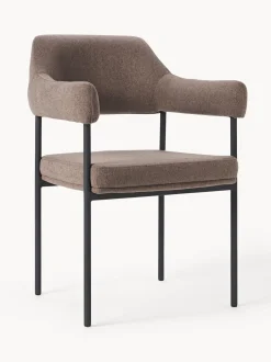 Sedia Con Braccioli Imbottita Zoe