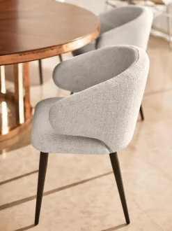 Sedia Con Braccioli In Boucle Celia