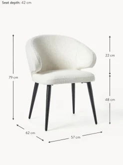 Sedia Con Braccioli In Boucle Celia