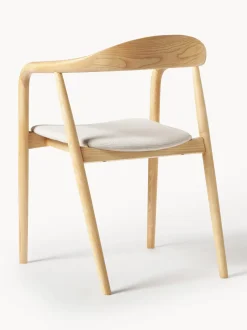 Sedia Con Braccioli In Legno Con Cuscino Angelina