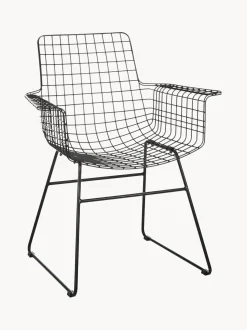 Sedia Con Braccioli In Metallo Wire