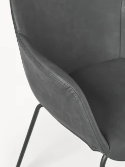 Sedia Con Braccioli In Similpelle Con Seduta Stretta Fiji