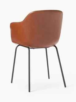 Sedia Con Braccioli In Similpelle Con Seduta Stretta Fiji