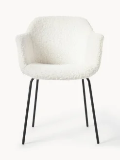 Sedia Con Braccioli In Tessuto Teddy Con Seduta Stretta Fiji