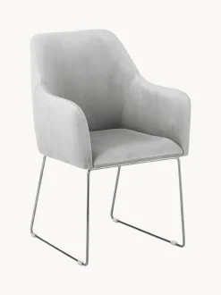 Sedia Con Braccioli In Velluto Isla