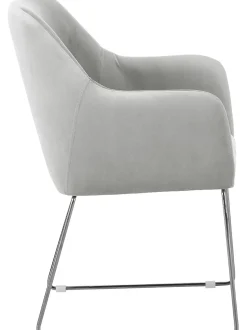 Sedia Con Braccioli In Velluto Isla