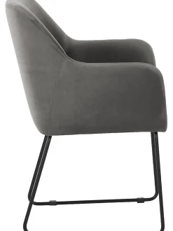 Sedia Con Braccioli In Velluto Isla