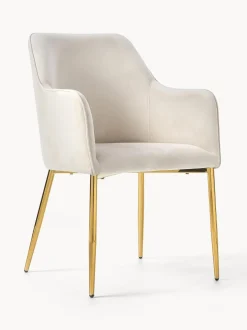 Sedia Con Braccioli In Velluto Ava