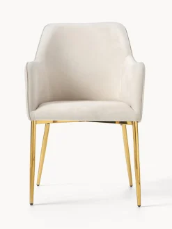 Sedia Con Braccioli In Velluto Ava