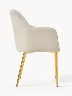 Sedia Con Braccioli In Velluto Ava