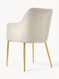 Sedia Con Braccioli In Velluto Ava