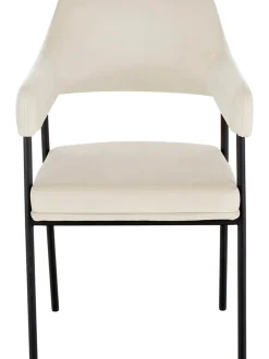 Sedia Con Braccioli In Velluto Zoe