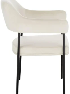 Sedia Con Braccioli In Velluto Zoe