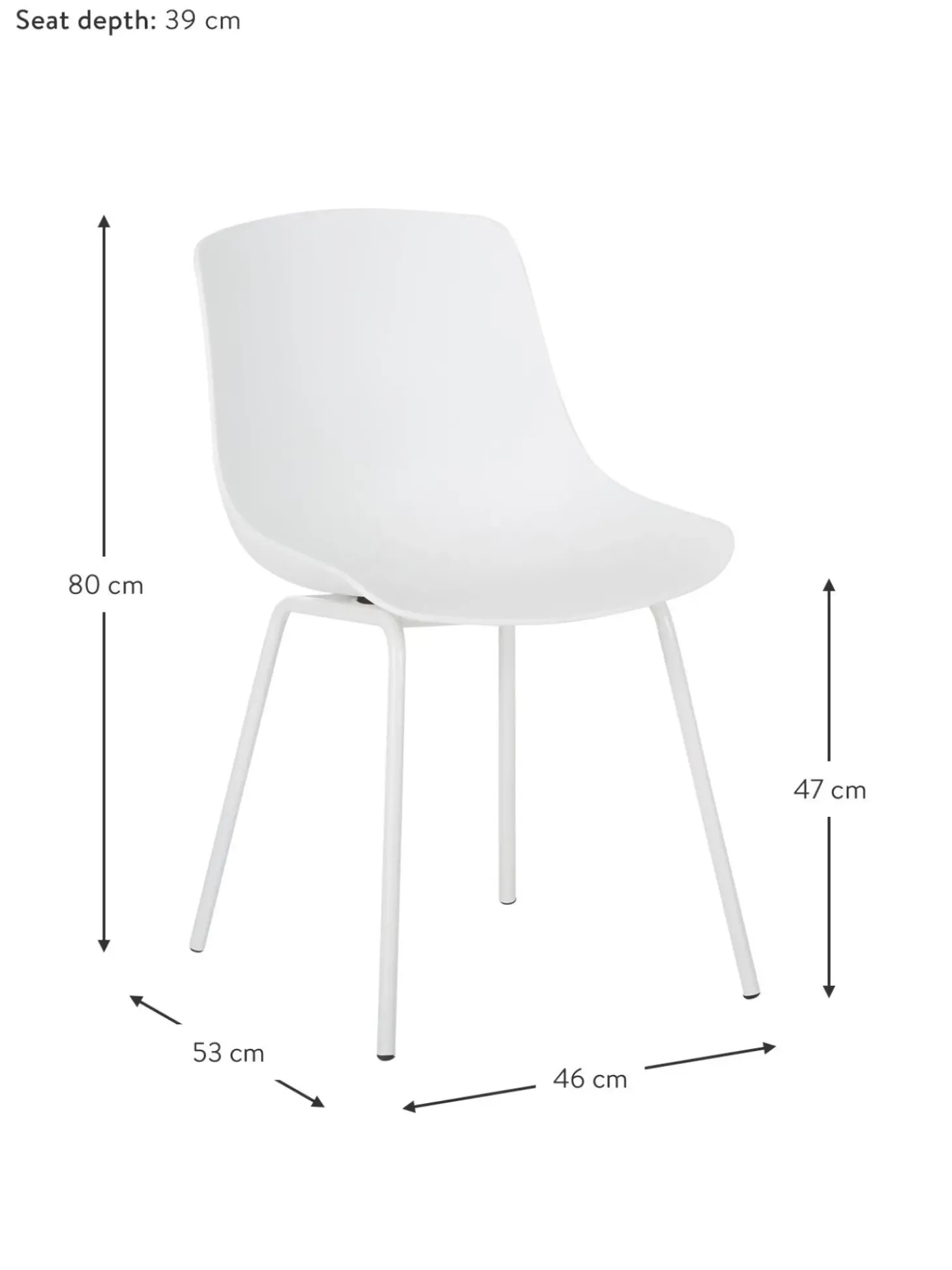 Sedia Con Gambe In Metallo Dave 2 Pz