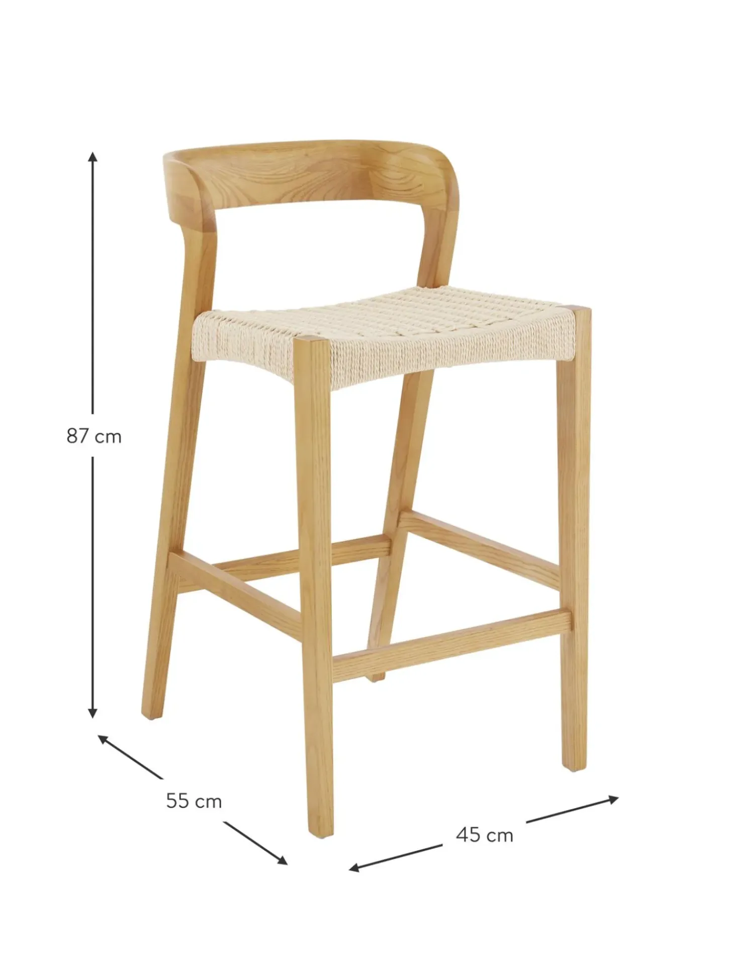 Sedia Da Bar Con Vimini Vikdalen