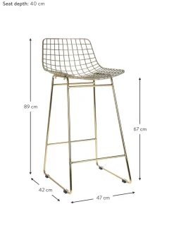 Sedia Da Bar In Metallo Wire 2 Pz