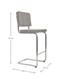 Sedia Da Bar In Velluto A Coste Kink