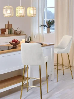 Sedia Da Bar In Velluto Ava