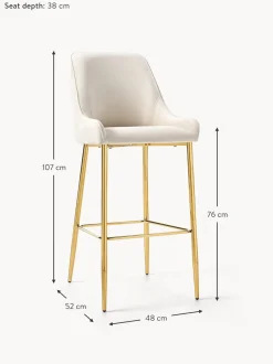 Sedia Da Bar In Velluto Ava