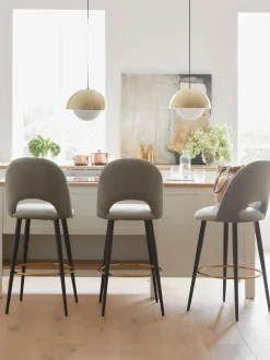 Sedia Da Bar In Velluto Rachel