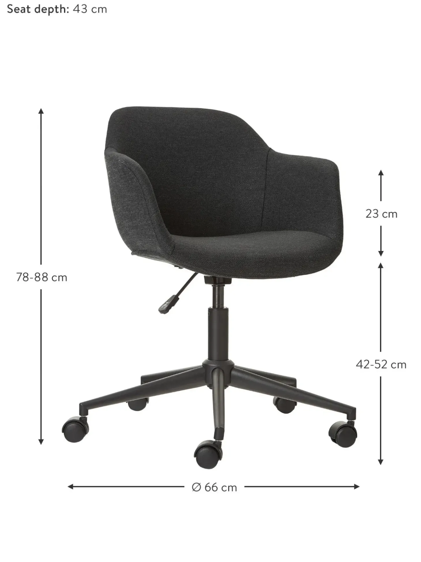 Sedia Da Scrivania Imbottita Con Seduta Stretta Fiji