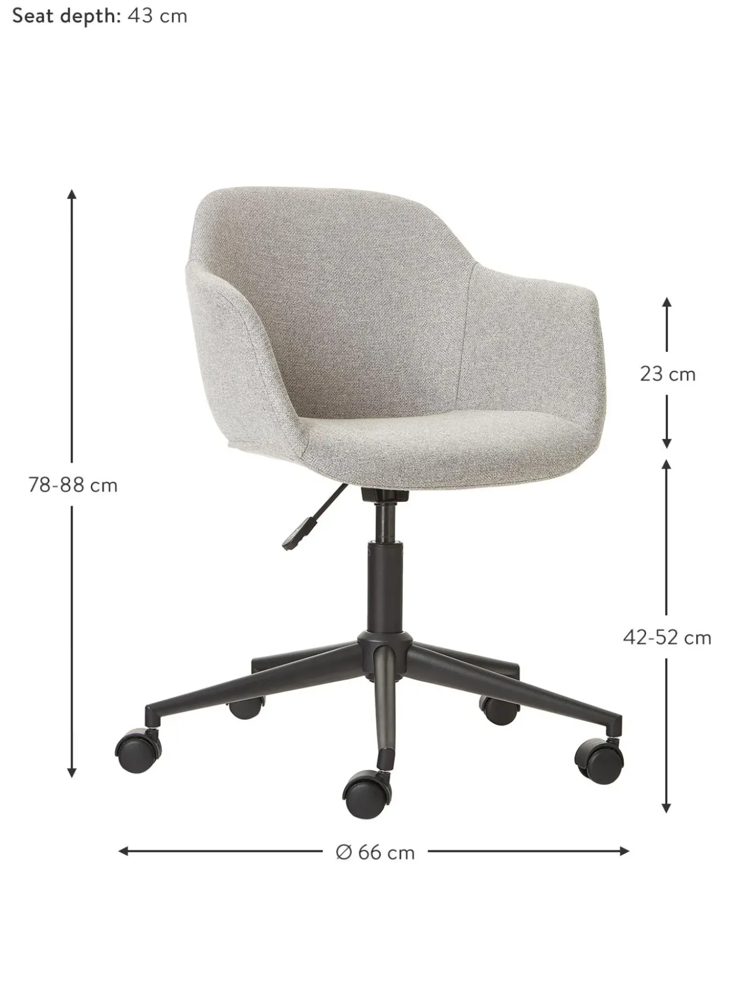 Sedia Da Scrivania Imbottita Con Seduta Stretta Fiji