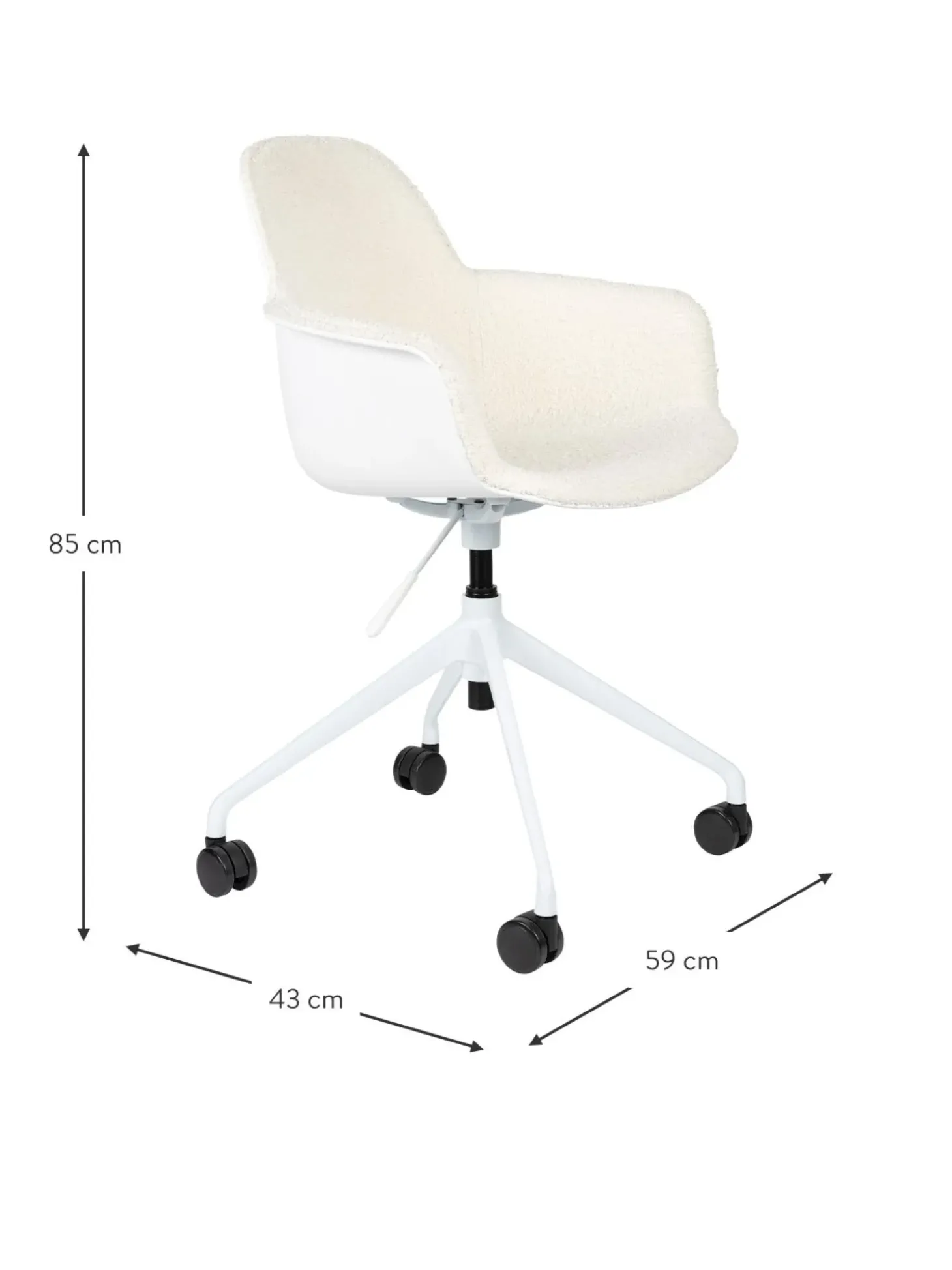 Sedia Da Scrivania In Boucle Albert, Regolabile In Altezza