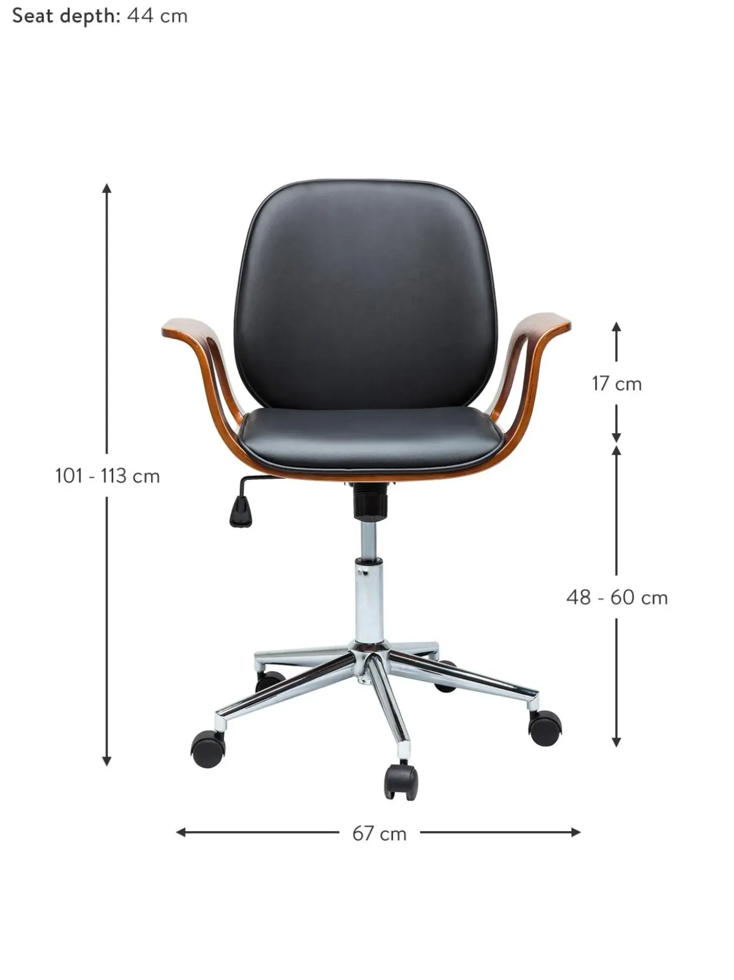 Sedia Da Scrivania In Similpelle Patron, Regolabile In Altezza