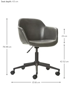 Sedia Da Scrivania In Similpelle Con Seduta Stretta Fiji