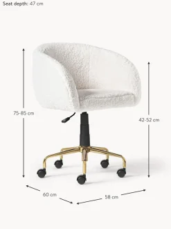 Sedia Da Scrivania In Teddy Emmie, Regolabile In Altezza