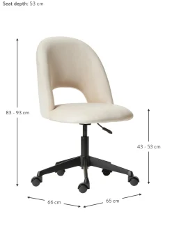 Sedia Da Scrivania In Velluto Rachel, Regolabile In Altezza