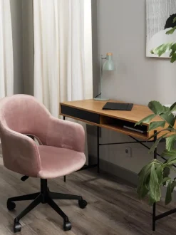 Sedia Da Scrivania In Velluto Rachel, Regolabile In Altezza