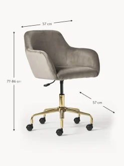 Sedia Da Scrivania In Velluto Lucie