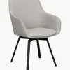 Sedia Girevole Con Braccioli Imbottita E Gambe In Metallo Alison