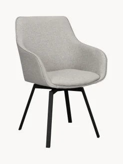 Sedia Girevole Con Braccioli Imbottita E Gambe In Metallo Alison