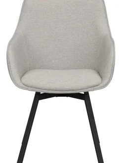 Sedia Girevole Con Braccioli Imbottita E Gambe In Metallo Alison