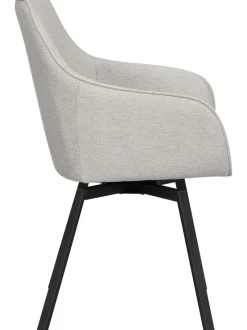 Sedia Girevole Con Braccioli Imbottita E Gambe In Metallo Alison