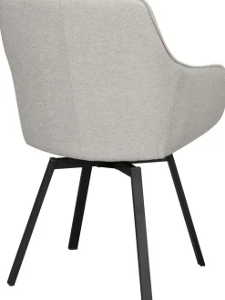 Sedia Girevole Con Braccioli Imbottita E Gambe In Metallo Alison