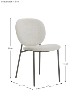 Sedia Imbottita In Boucle Ulrica 2 Pz