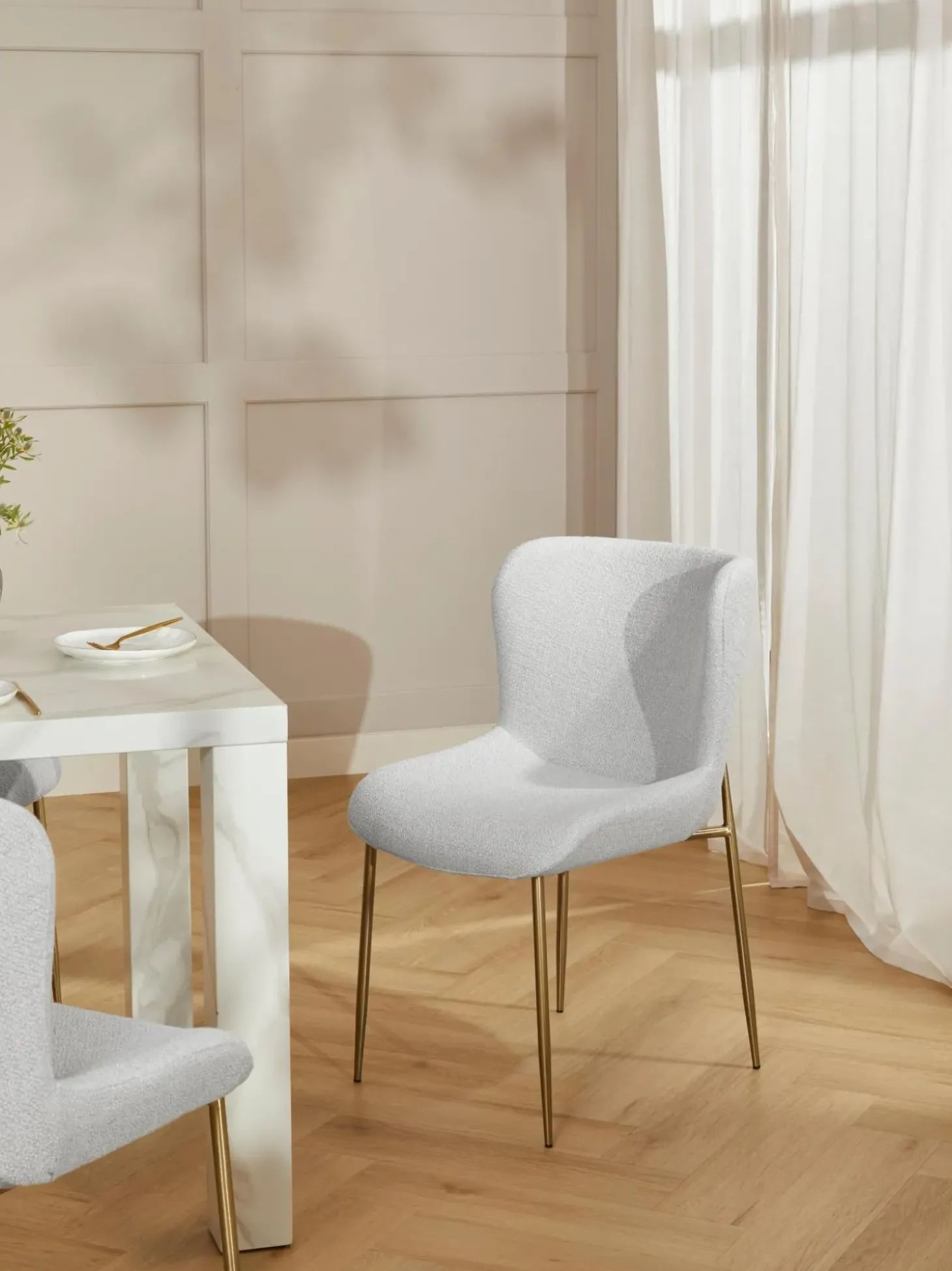 Sedia Imbottita In Boucle Tess