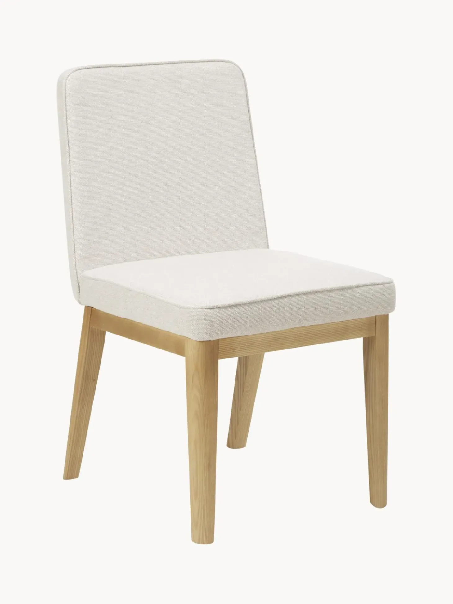 Sedia Imbottita In Tessuto Bianco Crema Koga