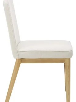 Sedia Imbottita In Tessuto Bianco Crema Koga