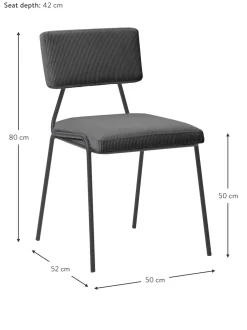 Sedia Imbottita In Velluto A Coste Mats 2 Pz