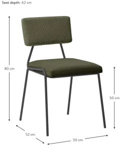 Sedia Imbottita In Velluto A Coste Mats 2 Pz