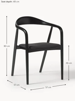 Sedia In Legno Con Braccioli E Cuscino Angelina