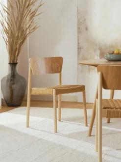 Sedia In Legno Con Seduta In Rattan Danny 2 Pz