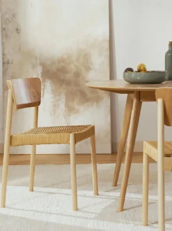 Sedia In Legno Con Seduta In Rattan Danny 2 Pz