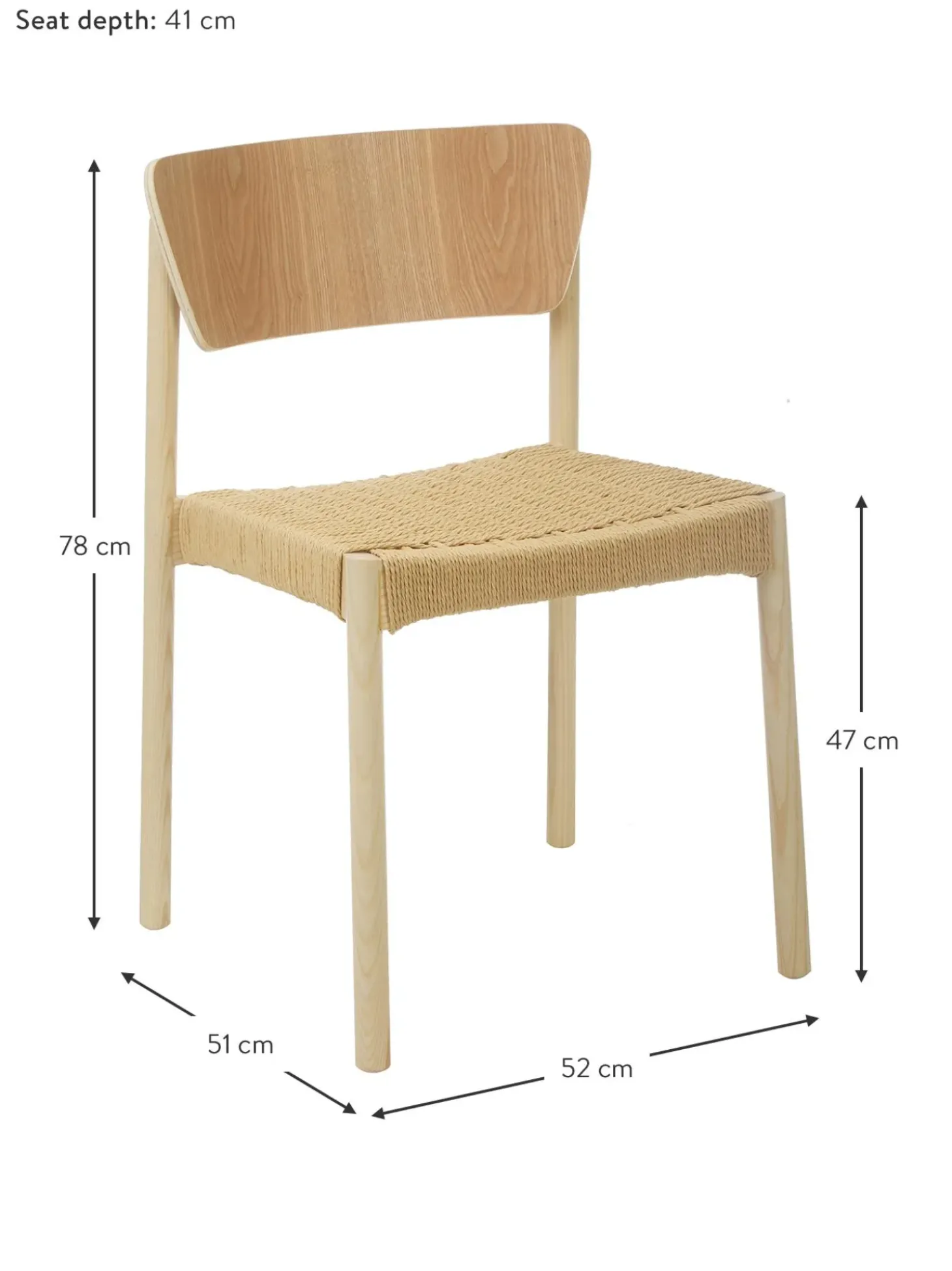 Sedia In Legno Con Seduta In Rattan Danny 2 Pz