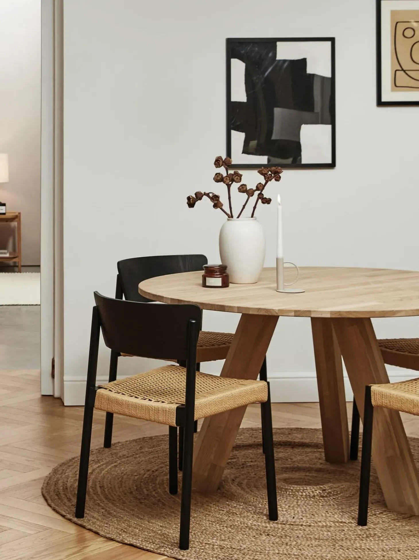 Sedia In Legno Con Seduta In Rattan Danny 2 Pz